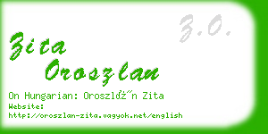 zita oroszlan business card